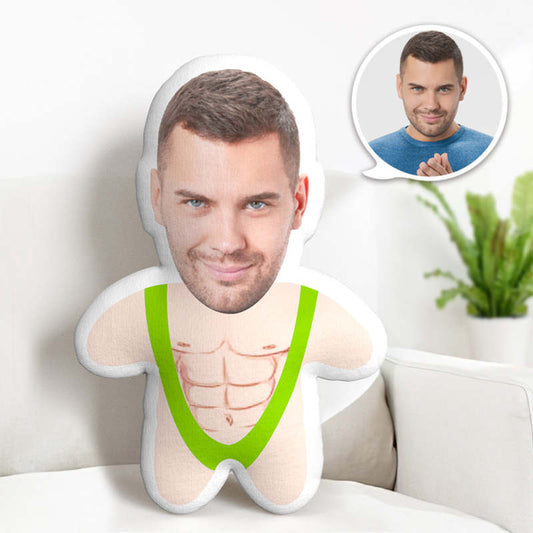 Mankini Minime-Wurfkissen, individuelle Gesichtsgeschenke, personalisiertes Foto-Minime-Kissen