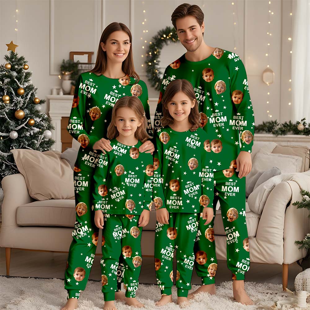 Personalisierter Foto-Pyjama, personalisiertes Gesichts-Pyjama-Set, Haustier-Pyjama für Damen und Herren, Party-Geschenk für Familie, Weihnachten, Kinder-Pyjama-Set, Pyjama-Party