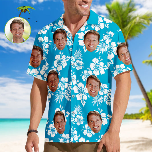 Custom Face Shirt Men's Hawaiian Shirt For Boyfrend