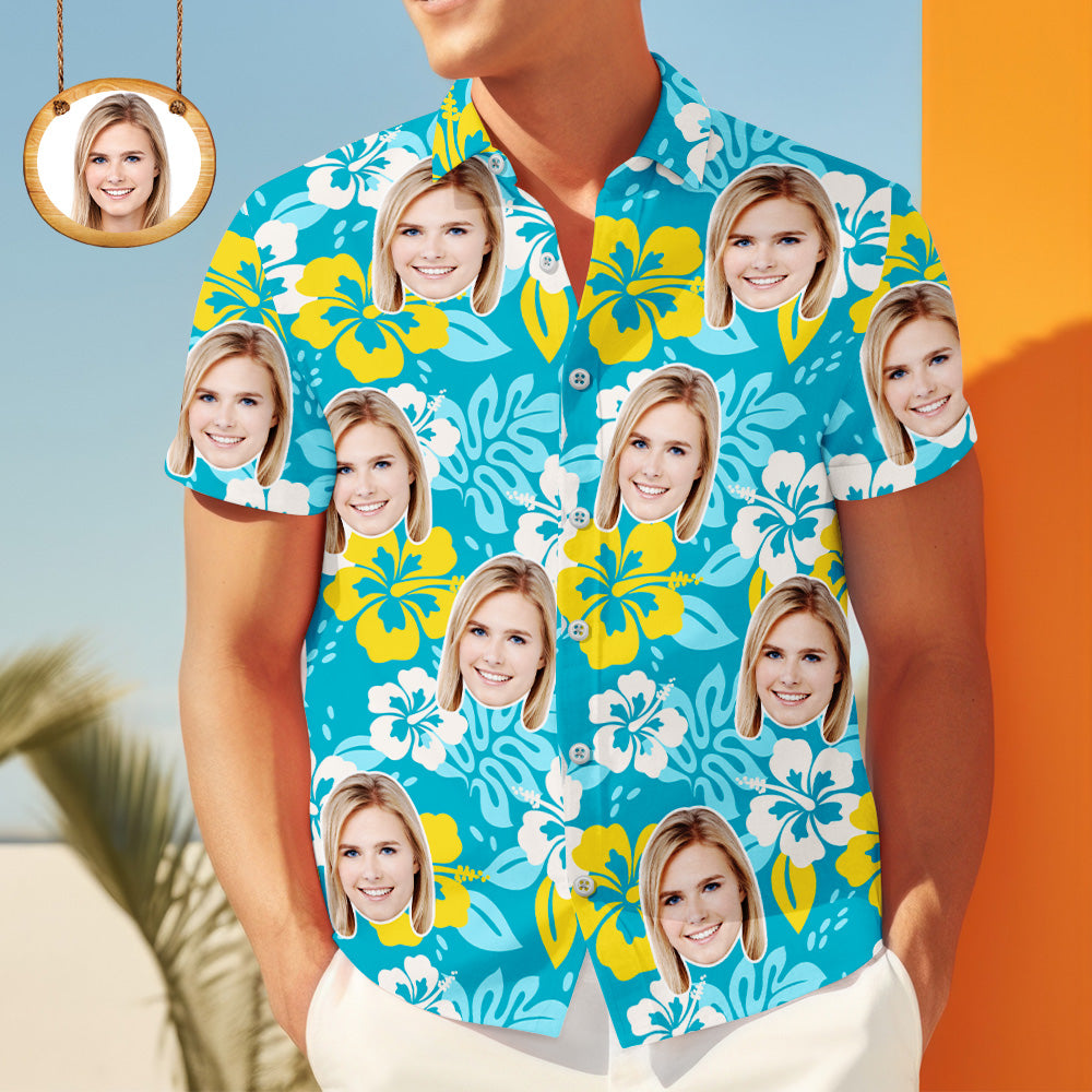 Benutzerdefinierte Gesicht Männer Hawaiian Shirts Personalisierte Gesicht auf einem Hawaiian Shirt