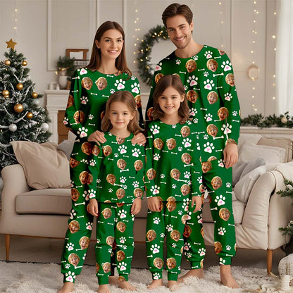 Benutzerdefiniertes Gesichts-Weihnachts-Pyjama-Set, benutzerdefinierter Foto-Pyjama, Pyjama für Frauen, Brautjungfern-Pyjama, Familien-Pyjama-Party-Set