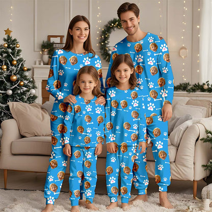 Benutzerdefiniertes Gesichts-Weihnachts-Pyjama-Set, benutzerdefinierter Foto-Pyjama, Pyjama für Frauen, Brautjungfern-Pyjama, Familien-Pyjama-Party-Set