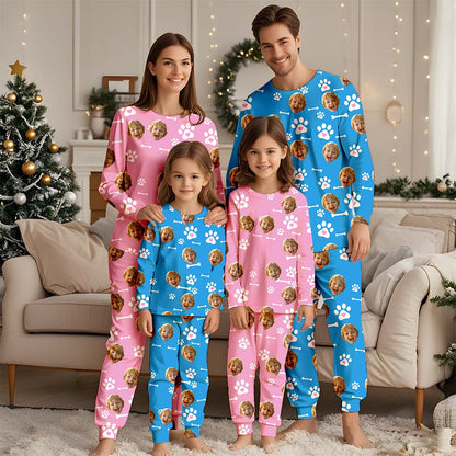 Benutzerdefiniertes Gesichts-Weihnachts-Pyjama-Set, benutzerdefinierter Foto-Pyjama, Pyjama für Frauen, Brautjungfern-Pyjama, Familien-Pyjama-Party-Set