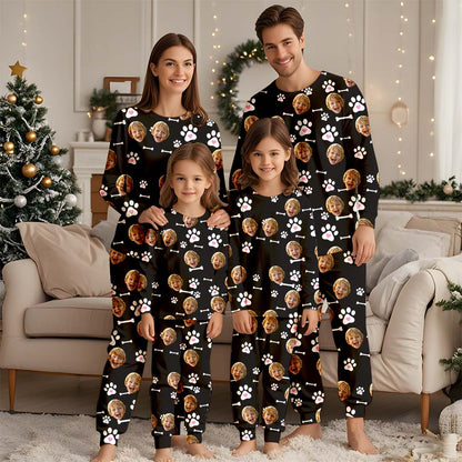 Benutzerdefiniertes Gesichts-Weihnachts-Pyjama-Set, benutzerdefinierter Foto-Pyjama, Pyjama für Frauen, Brautjungfern-Pyjama, Familien-Pyjama-Party-Set