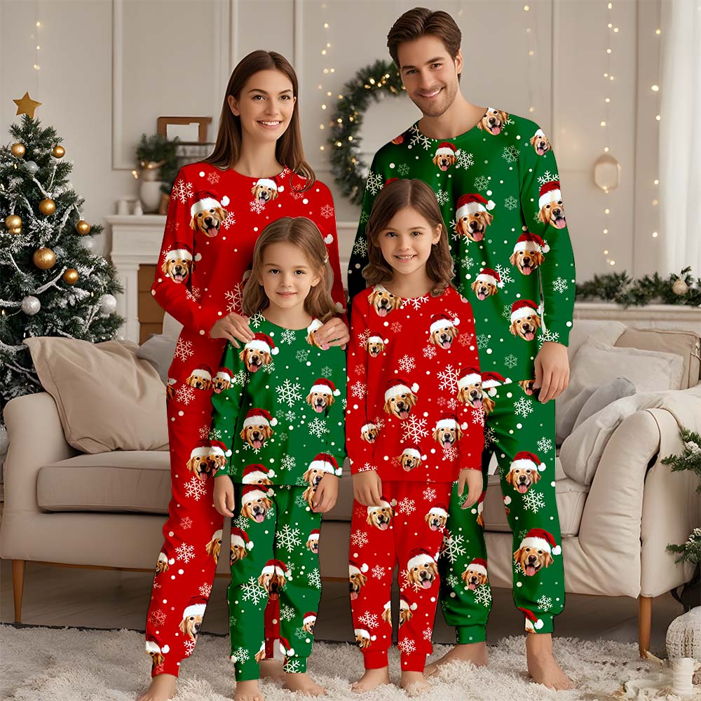 Benutzerdefiniertes Gesichts-Weihnachtspyjama-Set, benutzerdefinierter Foto-Pyjama