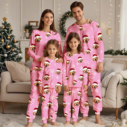 Benutzerdefiniertes Gesichts-Weihnachtspyjama-Set, benutzerdefinierter Foto-Pyjama