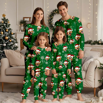 Benutzerdefiniertes Gesichts-Weihnachtspyjama-Set, benutzerdefinierter Foto-Pyjama