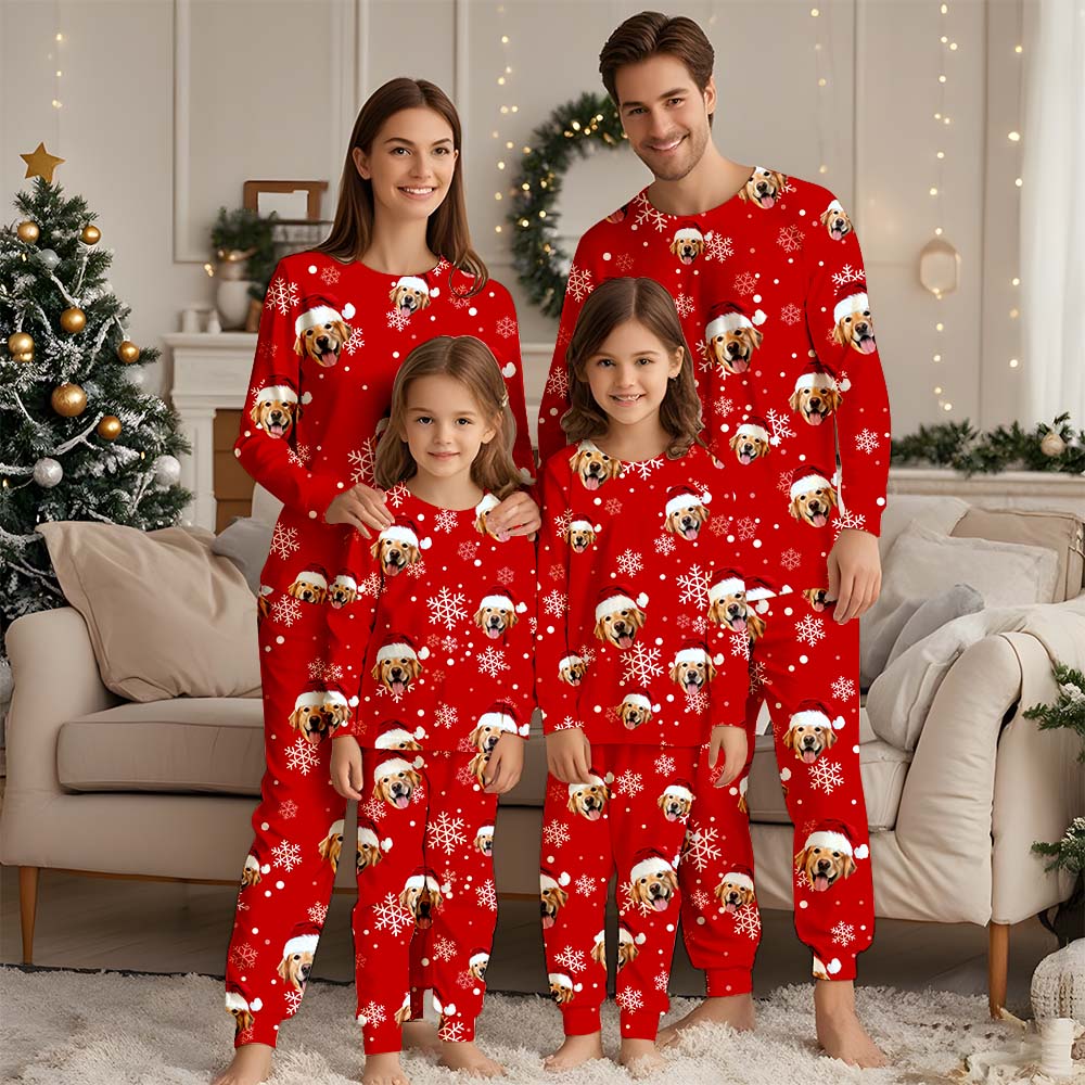 Benutzerdefiniertes Gesichts-Weihnachtspyjama-Set, benutzerdefinierter Foto-Pyjama