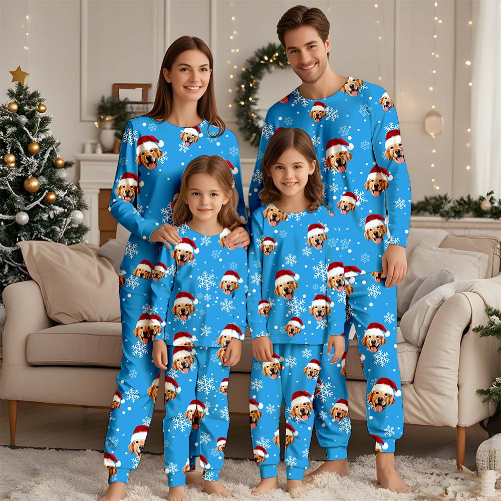 Benutzerdefiniertes Gesichts-Weihnachtspyjama-Set, benutzerdefinierter Foto-Pyjama