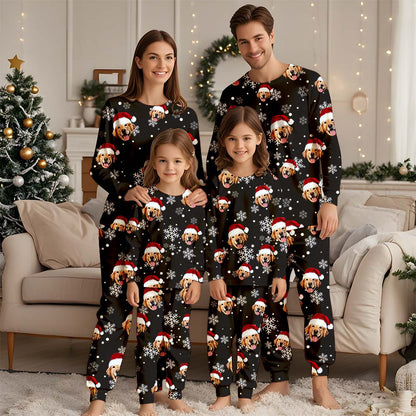 Benutzerdefiniertes Gesichts-Weihnachtspyjama-Set, benutzerdefinierter Foto-Pyjama