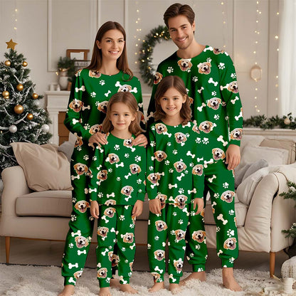 Benutzerdefiniertes Gesicht-Pyjama-Set, personalisiertes Foto-Familien-Pyjama-Hose-Top