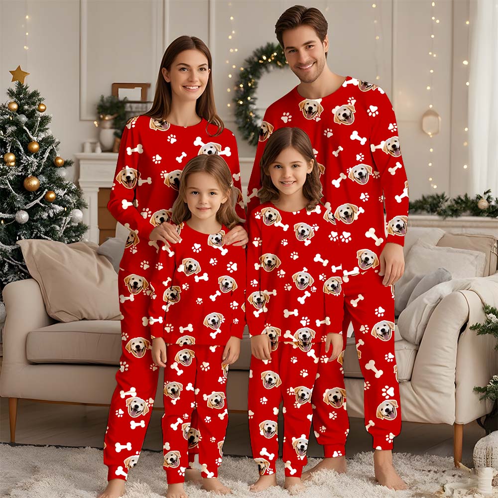 Benutzerdefiniertes Gesicht-Pyjama-Set, personalisiertes Foto-Familien-Pyjama-Hose-Top