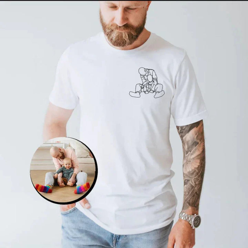 Vatertagsgeschenk Individuell besticktes Porträt-Foto-Sweatshirt, einzigartige Geschenke für Papa