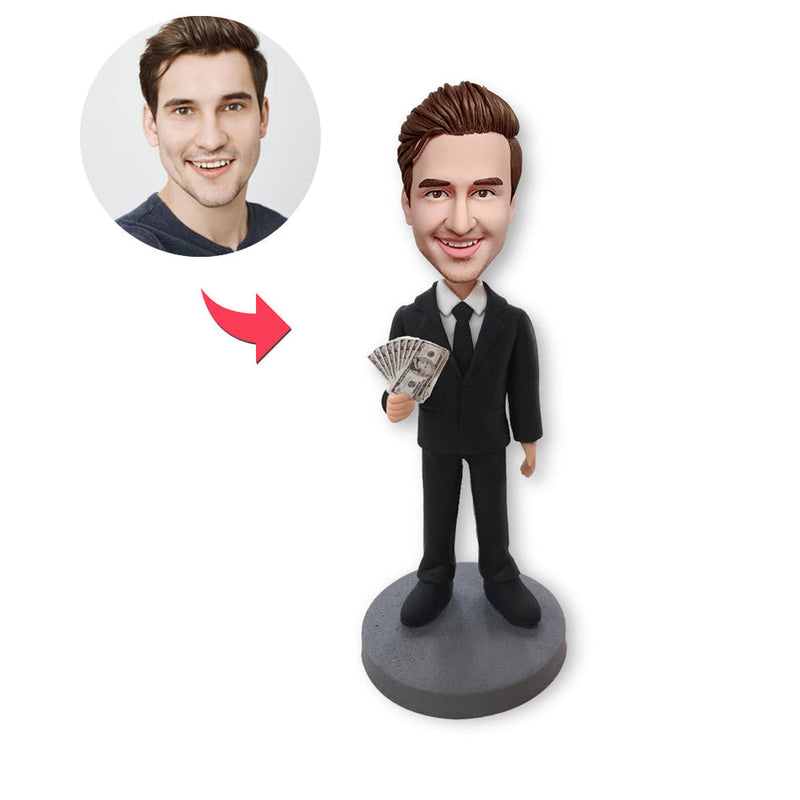 Personalisierter Bobblehead-Boss mit Geld