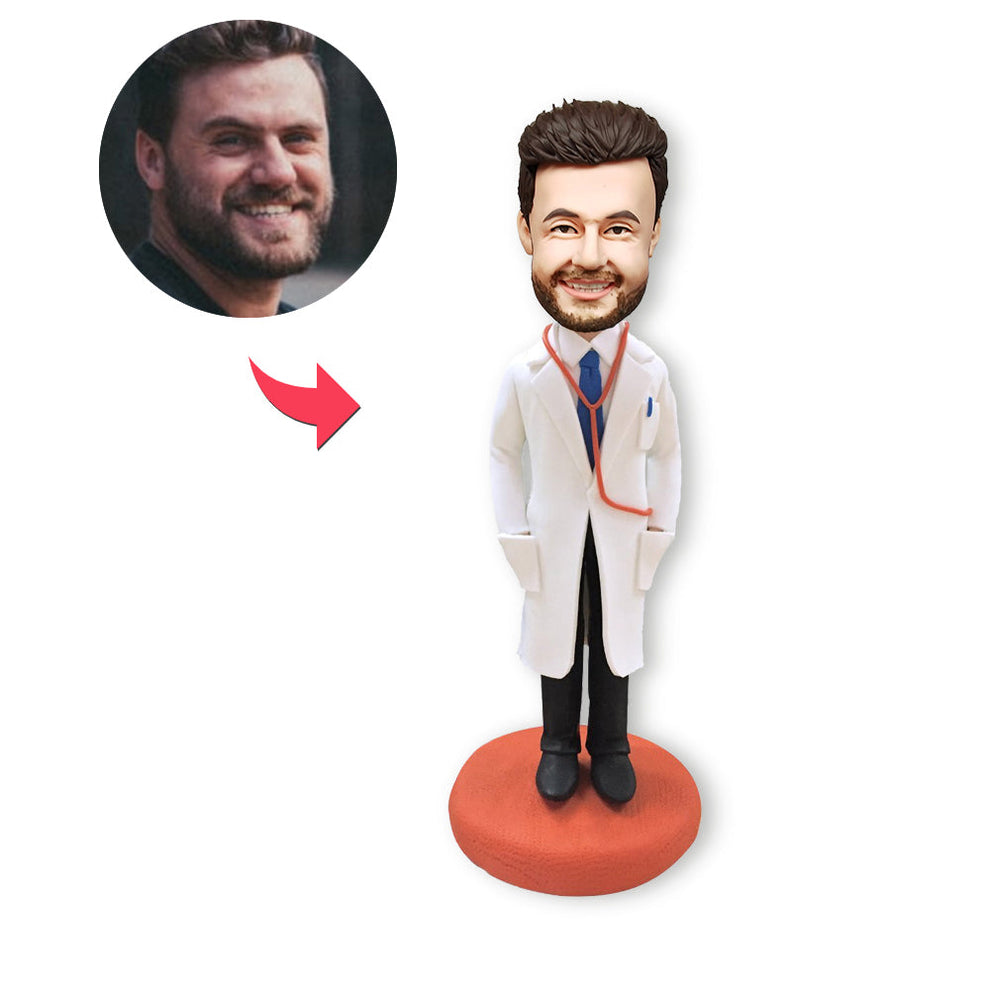 Personalisierter Bobblehead-Doktor mit Stethoskop-Arztgeschenken