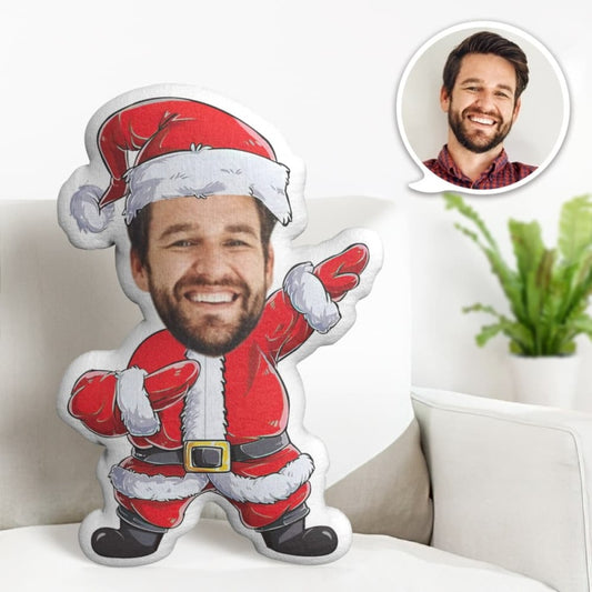 Benutzerdefiniertes Gesichtskissen, personalisiertes Fotokissen, Wildleder-Weihnachtskleid, MiniMe-Kissen, Geschenke für Weihnachten