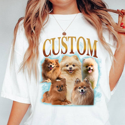 Haustier Custom Vintage Washed Shirt, Custom Cat Graphic Unisex T-Shirt, Hund personalisiert Bootleg Retro 90er T-Shirt Geschenk für Sie, Haustierliebhaber Shirts