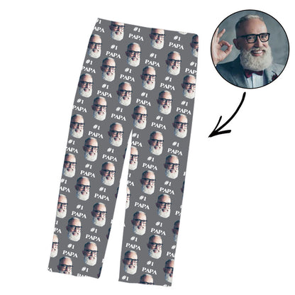 Vatertags-kundenspezifische Foto-Pyjama-Hosen #1 Papa