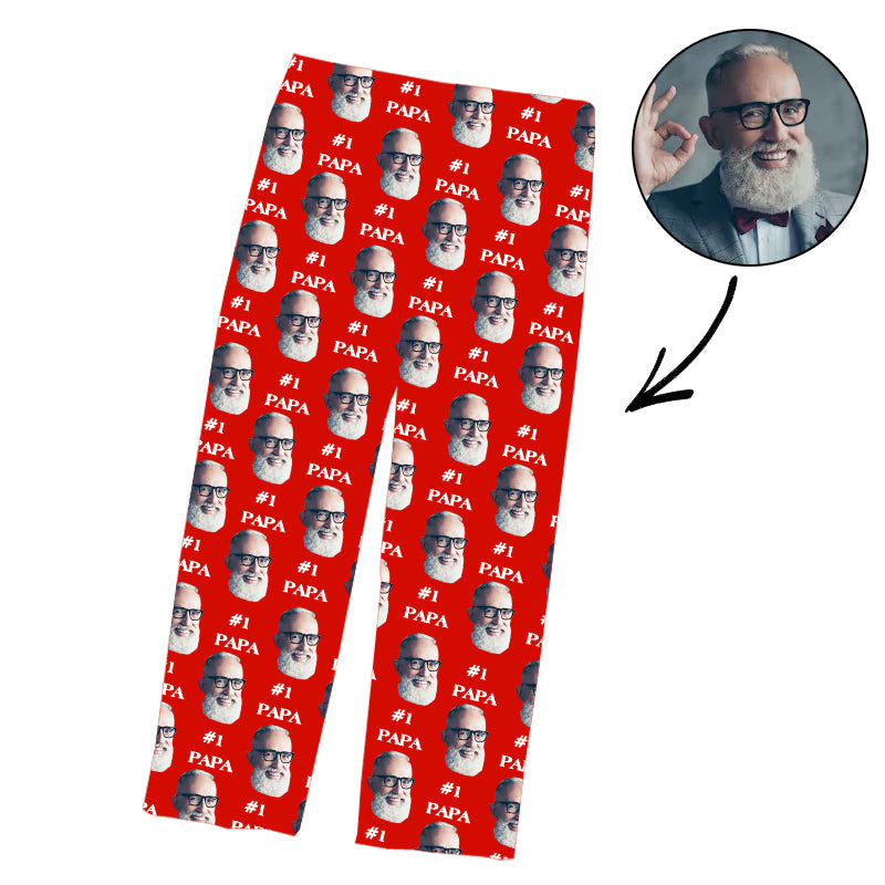 Vatertags-kundenspezifische Foto-Pyjama-Hosen #1 Papa