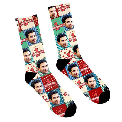 Custom Face Socks Greatest Dad - Make Custom Gifts