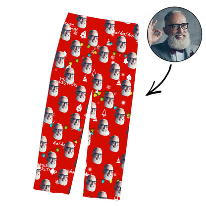 Vatertags-kundenspezifische Foto-Pyjama-Hosen-frohe Weihnachten