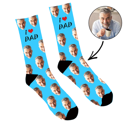 Custom Face Socks I Love Dad - Make Custom Gifts