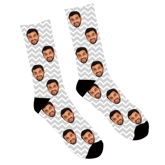 Custom Face Socks Zig Zag Socks - Make Custom Gifts