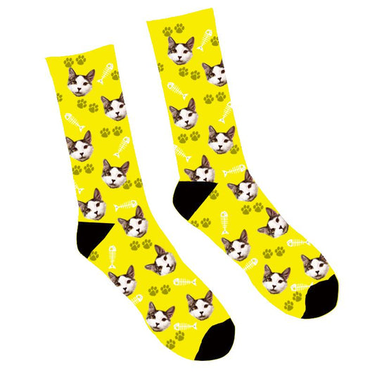 Custom Face Socks Your Cat On Socks - Make Custom Gifts