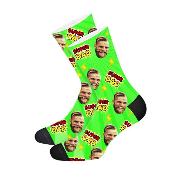 Custom Super Dad Face Socks - Make Custom Gifts