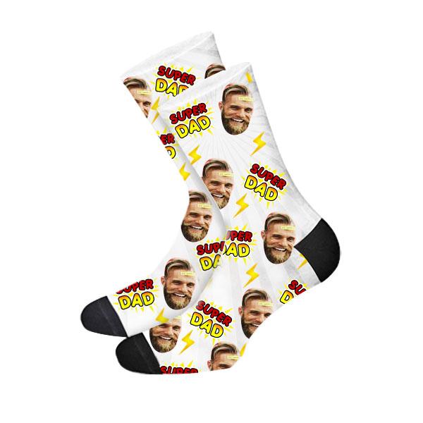 Custom Super Dad Face Socks - Make Custom Gifts