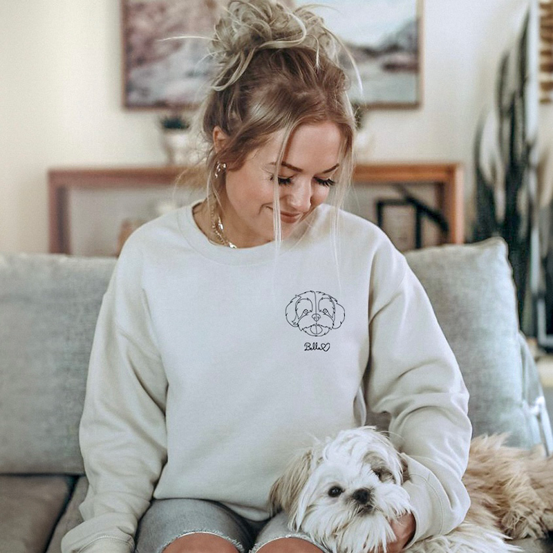 Hoodie Mit Hund Personalisiert Individuell besticktes Haustier-Sweatshirt