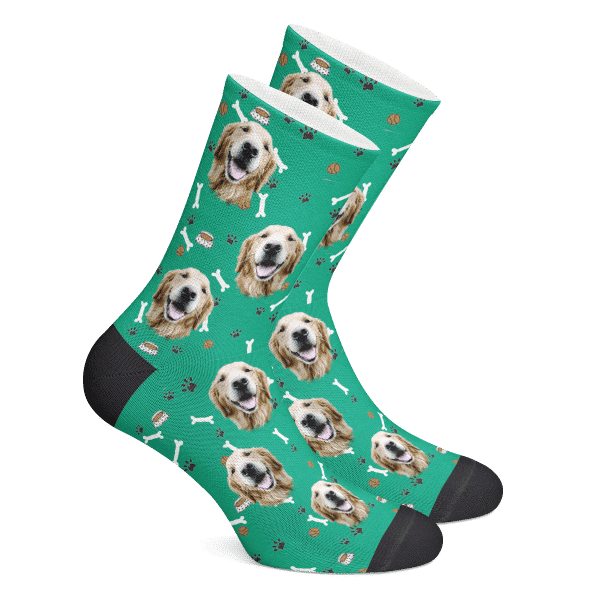 Dog Face Socks Custom Bone Socks - Make Custom Gifts