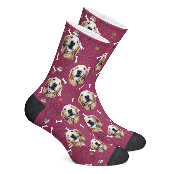 Dog Face Socks Custom Bone Socks - Make Custom Gifts