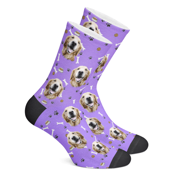 Dog Face Socks Custom Bone Socks - Make Custom Gifts