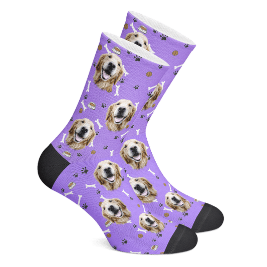 Dog Face Socks Custom Bone Socks - Make Custom Gifts