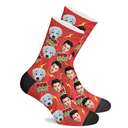 Custom Super Dad Face Socks - Make Custom Gifts