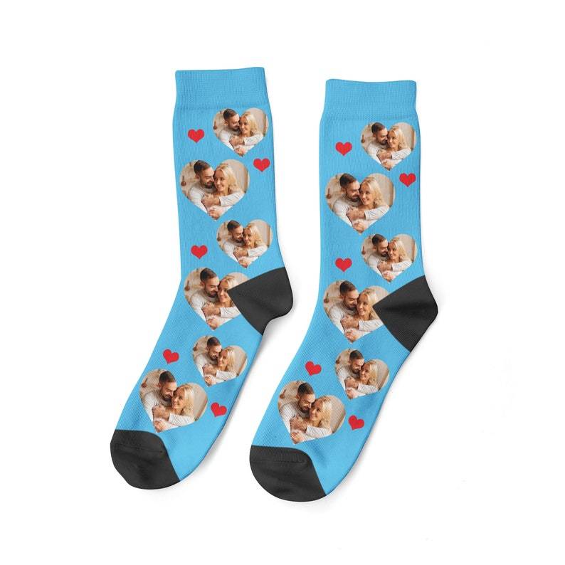 Personalisierte Gesichtssocken Valentinstagsgeschenk Paarsocken