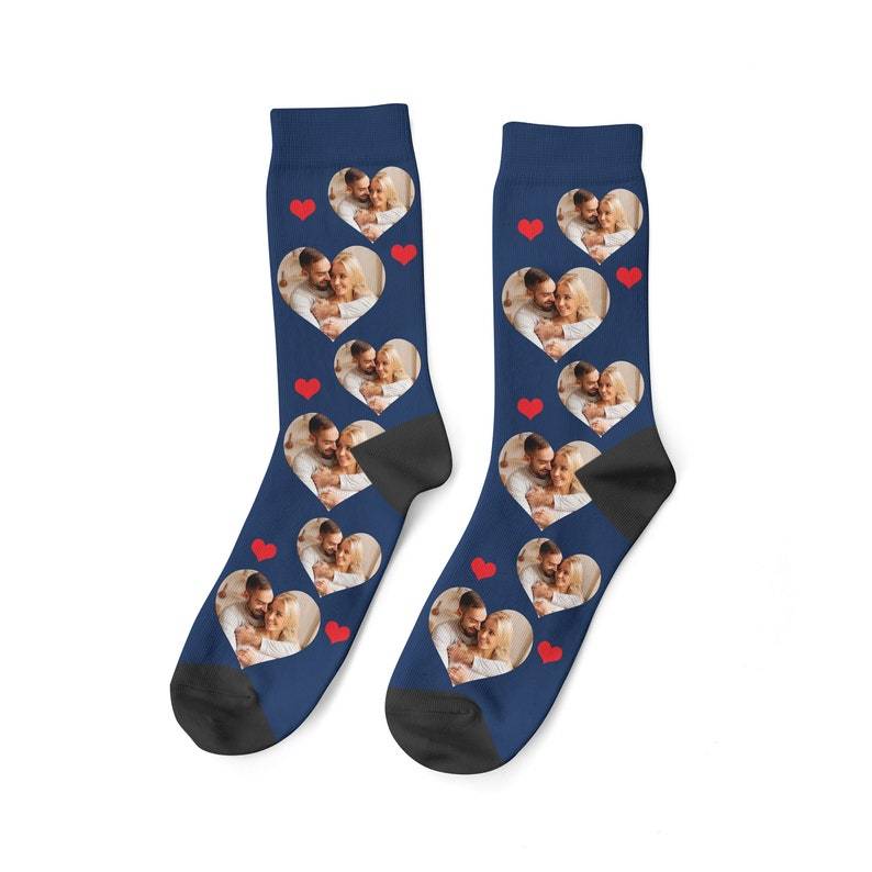 Personalisierte Gesichtssocken Valentinstagsgeschenk Paarsocken