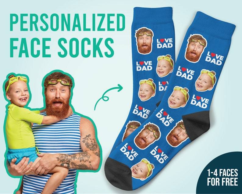 In Liebe Vater Socken individuelle Gesichtssocken personalisierte Socken