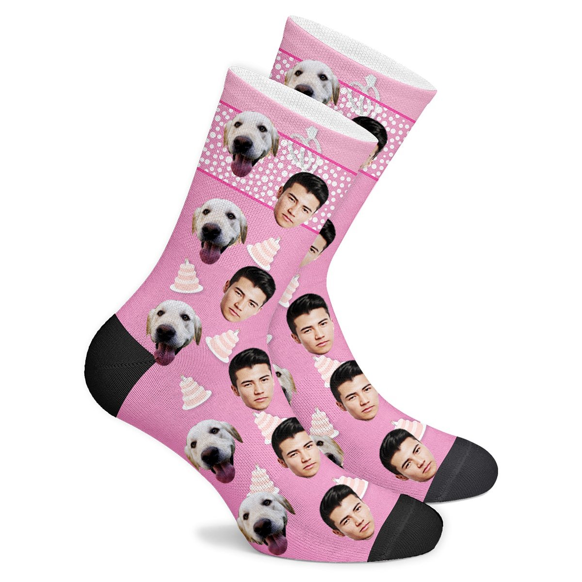 Custom Birthday Cake Face Socks Photo Socks - Make Custom Gifts