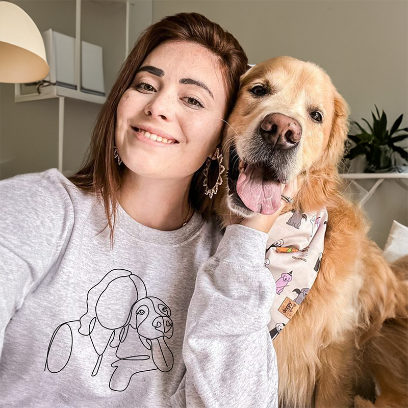 Hoodie Mit Hund Personalisiert Individuell besticktes Haustier-Sweatshirt