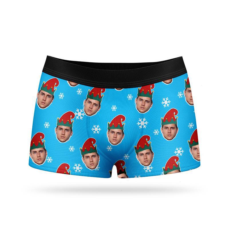 Custom Face Boxers - Snowflake Hats - Make Custom Gifts